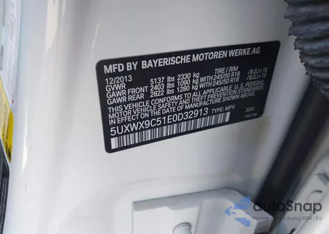 2014 BMW X3 xDrive28I z USA, uszkodzony, nr VIN 5UXWX9C51E0D32913